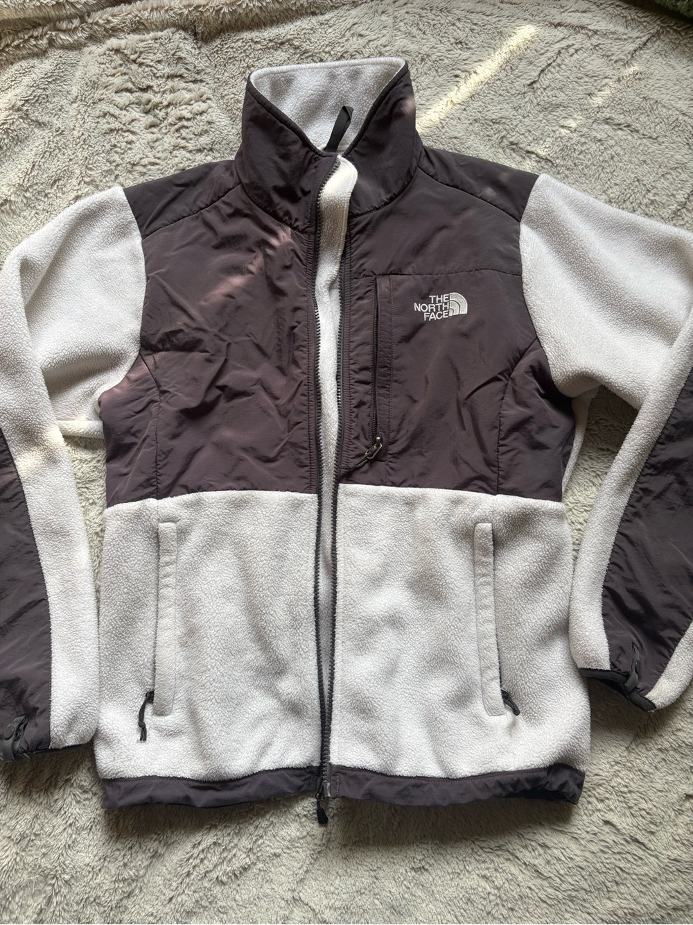The North Face White & Gray Denali Jacket